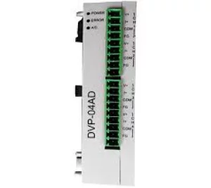 DVP04AD-S 4 Route AI, 14bit, 24V DC Power, with RS485, SLIM