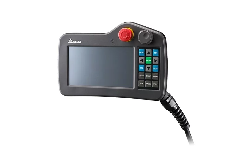 DOP-H07E42A Универс. выносной пульт упр. с сенсорной панелью, 7" TFT дисплей (800х480 пикс.), 65536 цв., LED подсветка, 128MB Flash, слот для SD карты, встр. Ethernet, USB, RTC, защита всего корпуса IP55, кнопка аварийного стопа, встр. кабель 10 м